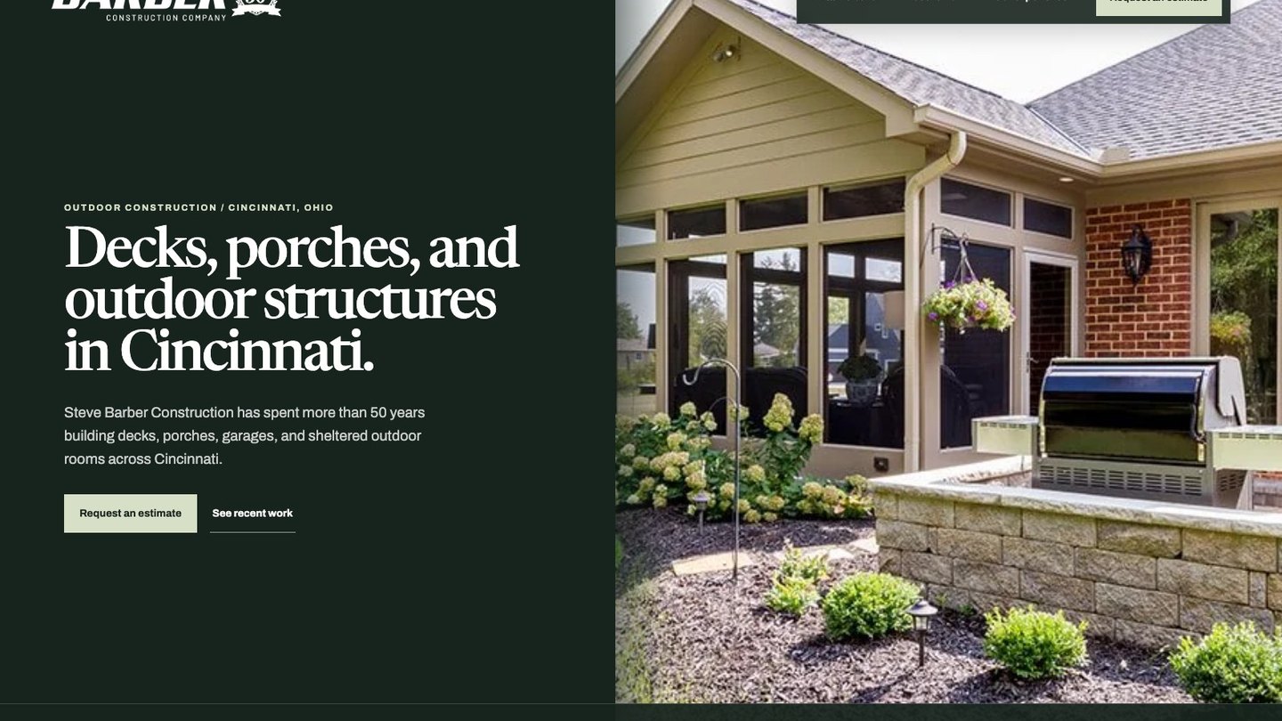 The opening section of the new homepage