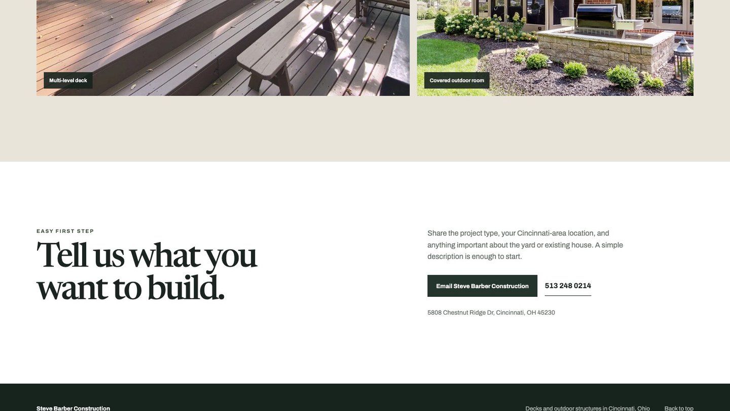 The service section of the new homepage