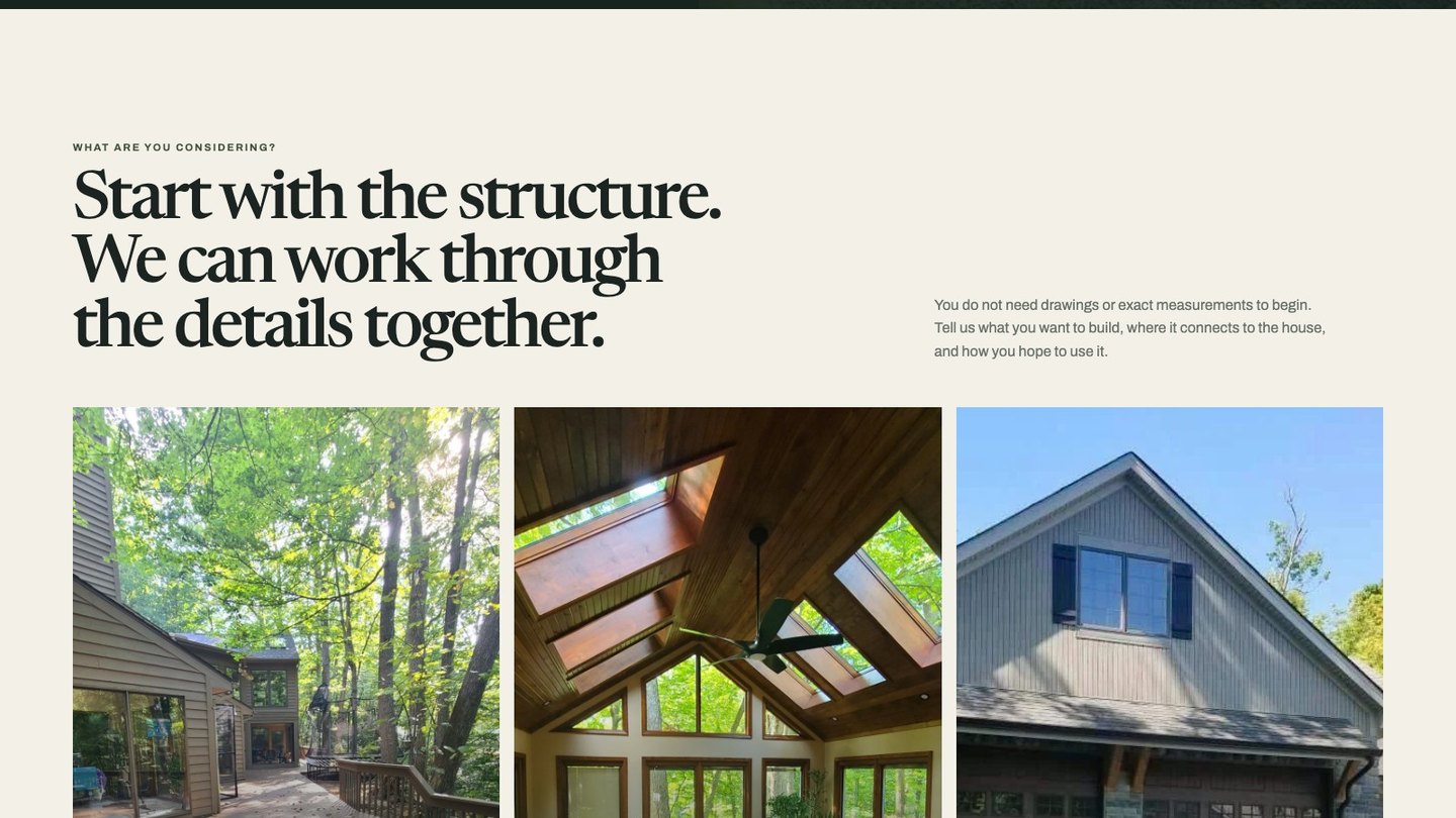 The project section of the new homepage